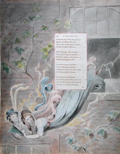 “托马斯·格雷的诗歌”中的长篇故事，出版于1797-98（纸上有黑色墨水） 作者 威廉·布雷克
